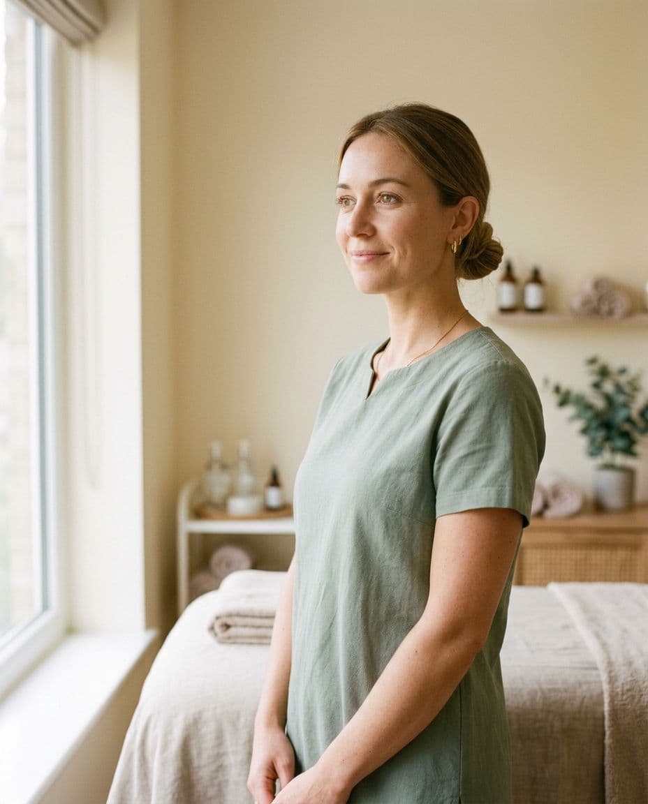 Megan, founder and skin therapist, in her treatment room